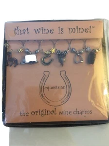 Dijes de vino ecuestre occidental caballo vaquero vaquera decoración regalo ella él nuevo - Imagen 1 de 6