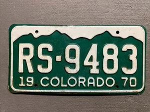 VINTAGE 1970 COLORADO NUMMERNSCHILD GRÜN/WEISS RS-9483 COOL!!!😎 - Bild 1 von 2