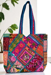 Handarbeit Patchwork bestickt Beuteltasche – Boho Zigeuner Spiegel Arbeit Schultertasche - Bild 1 von 5