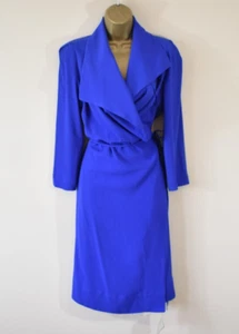 VIVIENNE WESTWOOD RUNWAY Wrap Dress Size 12 Blue Fluid Crepe Wedding Party Races - Picture 1 of 12