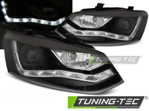 VW Polo 6R Scheinwerfer LED Tagfahrlicht Optik Schwarz,Halogen 2009-2014 - Bild 1 von 3