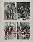 Sweden Hunting Trip Prince of Wales Edward VII, Large 1880s Antique Print