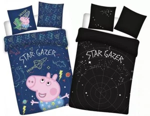 Peppa Pig Star Gazer Glow in the Dark Quilt Cover Set for Cot or Toddler Bed - Picture 1 of 2