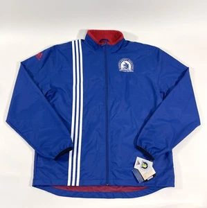 Adidas 2001 Boston Marathon Mens Running Jacket XL Windbreaker Blue Red NEW - Picture 1 of 10