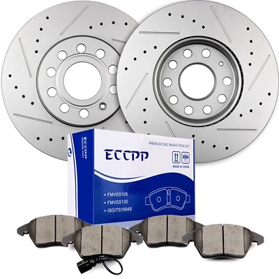 288mm Front Brake Rotor + Ceramic Pad Kit for VW Jetta Golf Eos Audi A3 Quattro - Image 1 of 4