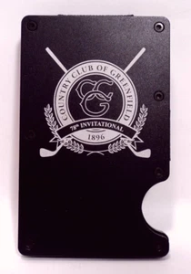 GREENWICH COUNTRY CLUB 78th Invitational MONEY CREDIT CARD CASH CLIP Aluminum - Imagen 1 de 7