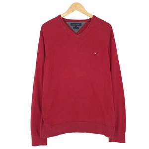 Suéter Vintage Tommy Hilfiger Para Hombre Rojo De Algodón Nn7 Talla XL - Imagen 1 de 7