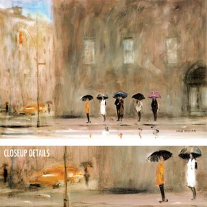 36W"x24H" WAITING FOR A CAB ON PARK AVENUE by MAX MORAN - RAIN CHOICES of CANVAS - Picture 1 of 10