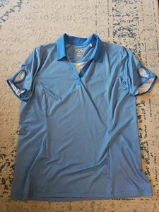 Callaway Women's Golf Polo Style Shirt Gingham Blue Size Large - Picture 1 of 4