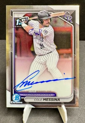 2024 Topps Bowman Chrome Draft COLE MESSINA 1st Auto RC #CPA-CME  JSCA - Image 1 of 3