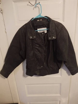 Chaqueta de moto de cuero Wilson vintage años 80 gamuza detalle en relieve cintura ceñida talla M Foto 1 de 4