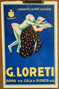 Carton publicitaire d'époque G. Loreti Caramelle - confetti - cioccolato /RSC67 - Picture 1 of 1