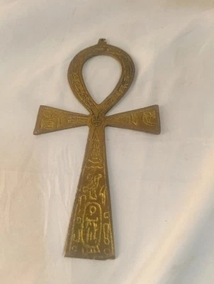Anj Ank Clé de Vie Ciselée Protecteur dans l'ancienne Égypte Bronze Fait Main - Photo 1/4