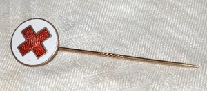 Rotes Kreuz Guilloche Emaille Stecknadel - Bild 1 von 3