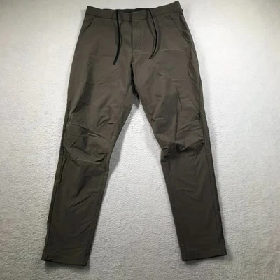 Pantalones de laboratorio Lululemon para hombre 32 x 29 beige gris topo elástico chino con cordón cónico Foto 1 de 4