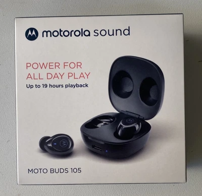 Motorola Buds 105 True Wireless Black, 21HRs Playtime, IPX5 Water resistant. - Image 1 of 3