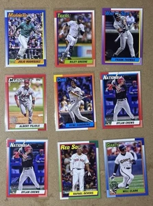 2025 Topps Series 1 Baseball 9 Card Insert Lot | Topps 1990 CREWS PUJOLS DEVERS - Picture 1 of 23