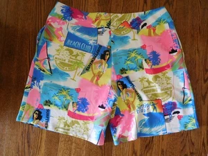 Attitudes by Renee bedruckte Pull-On Shorts mit Taschen - Palmen Größe 1X neu mit Etikett - Bild 1 von 4