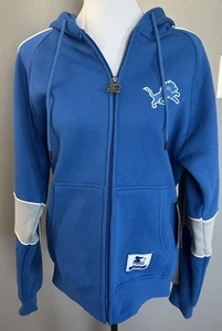 Detroit Lions Starter Full-zip Blue Hoodie NFL Zip Up Unisex Sweatshirt Sz S NWT - Picture 1 of 9