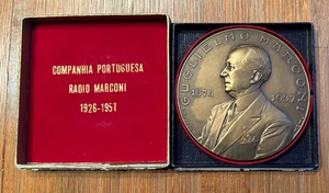 GUGLERMO MARCONI PORTUGAL COMPANHA MARCONI BRONZE MEDAL 1951 - 90 mm, 336,87g - Picture 1 of 4
