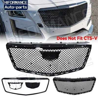 Parachoques delantero parrilla superior con moldura negro brillante para Cadillac CTS sedán 2014-2019 Foto 1 de 4