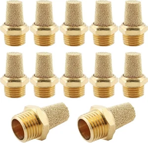 12 Stück Druckluft Schalldämpfer Schalldämpfer, Messing 1/4 NPT Außengewinde, spitz  - Bild 1 von 7