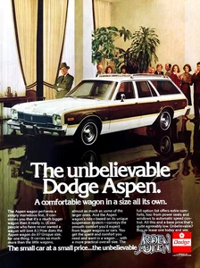 1976 DODGE ASPEN STATION WAGON—VINTAGE MAGAZINE ADVERTISEMENT—ORIGINAL PRINT AD - Picture 1 of 1