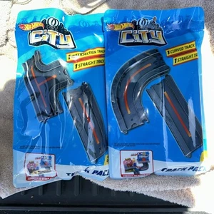 Hot Wheels City Track Pack Accessory (1) Intersection (1) Straight Road Pieces - Picture 1 of 2