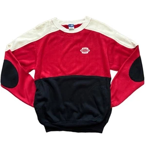 Vintage 80s Dunlop Sweatshirt Adult Small Red Black Pockets Sport Style - Picture 1 of 7