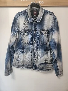 Jordan Craig Legacy Edition Denim Jacket Mens XL Blue Button Up Trucker Distress - Picture 1 of 20