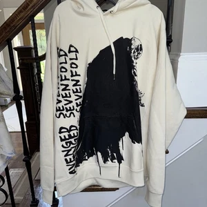 Avenged Sevenfold Hoodie 2xl pocket Hooded Sweatshirt ivory avenge - Picture 1 of 2