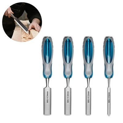 Holz Stechbeitel Set 4 Stück 6 12 18 24 mm gesenkgeschmiedet Chrom Vanadium Sta - Image 1 of 4