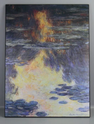 Wanddekoration Claude Monet 1907 Seerosen Wandobjekt 60x80cm Sperrholz Bild L3-M - Bild 1 von 4
