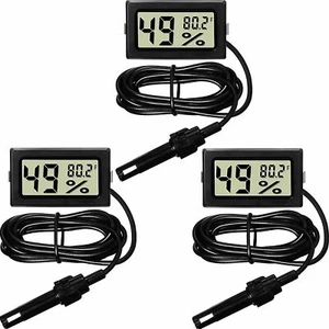 LCD Digital Thermometer Hygrometer Aquarium Humidity Meter Gauge Fahrenheit - Picture 1 of 17