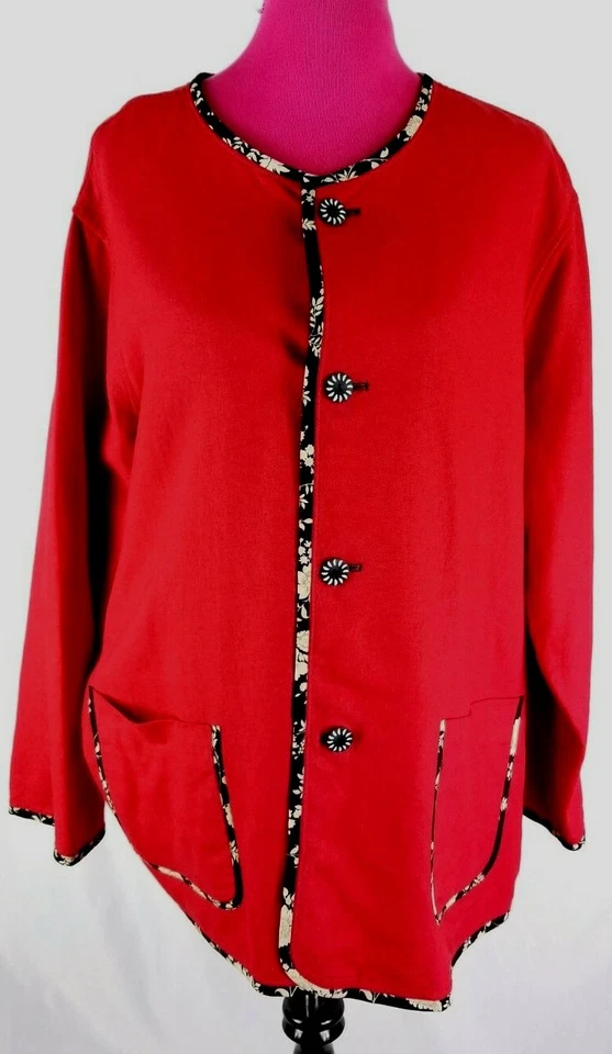 NWT Koos of Course QVC Reversible Jacket Women’s Size 2X Red/Black - Image 1 of 4