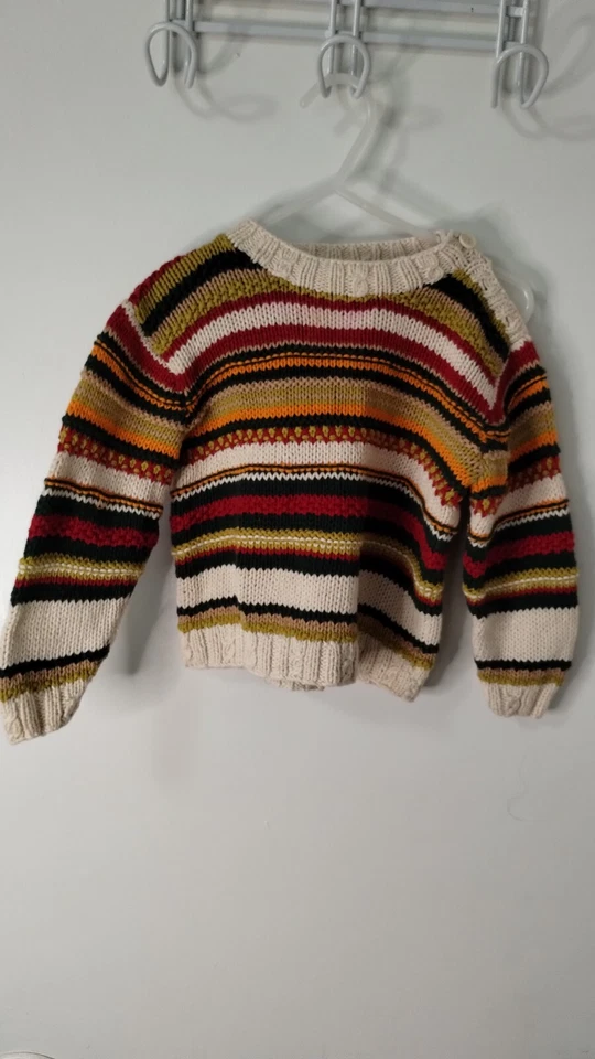 Savannah Baby 100% Cotton Striped Knit Cosby Style Sweater 24 Months Multicolor  - Image 1 of 4