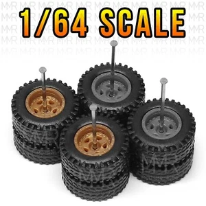 Scala 1/64 5 RAZZE OFFROAD Real Rider Ruote Cerchioni Pneumatici Set Personalizzato per Hot - Foto 1 di 4