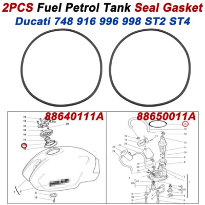 2 Fuel Pump Petrol Tank O-ring Seal For Ducati ST2 ST4 748 916 996 998 88650011A - Image 1 of 4