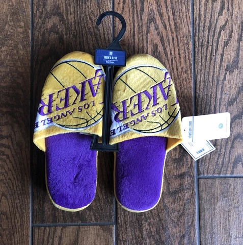 Los Angeles Lakers Plush  slippers mens size Medium (9-10) foco NBA License Cover