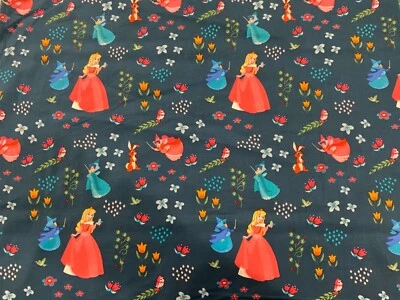 Cotton Fabric Disney Princess Aurora Fairies Sleeping Beauty sold by 1/2 yard  - Image 1 of 4