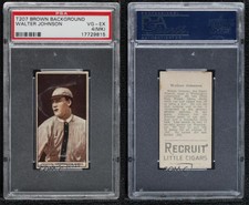 1912 T207 Brown Background Recruit Little Cigars Walter Johnson PSA 4 HOF