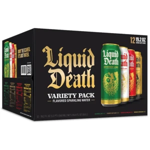 Liquid Death Soda-Flavored Sparkling Water Variety 12-Pack (19.2Oz Cans) (Severe - Picture 1 of 12