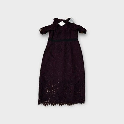 Portman's Signature Plum Lace Pencil Midi Dress Women's 10 New With Tags - image 1 of 4