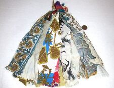 LOT ART SILK Antique Vintage Sari TASSELS JOURNAL 50 STRANDS CREAM JOURNAL BEIGE