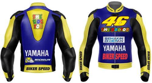 Valentino Rossi VR46 Yamaha Motorbike Racing Pelle Moto Giacca Personalizzata