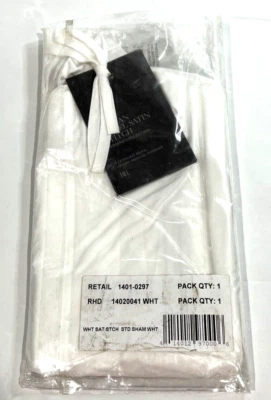 RH Italian Hotel Satin Stitch Standard Sham White (Dirty Packaging) - Image 1 of 4