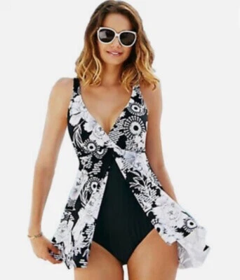 NWOT Womens Lined/ Tummy Sz XL Swimwear One Piece Flattering - Image 1 of 4