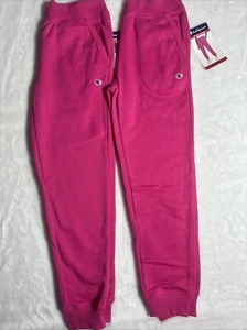 Champion Jogger Fleece Sweatpants Youth Girls Pink Magenta Medium 10/12 LOT OF 2 - Picture 1 of 8