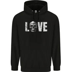Love Skull Halloween Anti Valentines Day Childrens Kids Hoodie - Picture 1 of 3