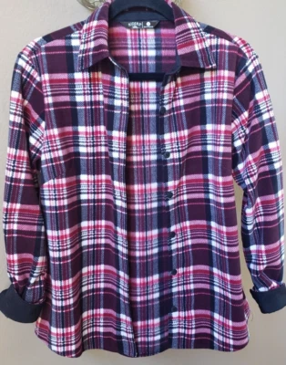 Lee Riders Talla S Mujer Camisa Chaqueta Felpa Franela Vellón Rosa Cuadros Manga Larga Foto 1 de 4